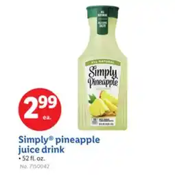Lidl Simply pineapple juice drink offer