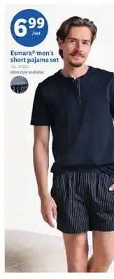 Lidl Esmara men's short pajama set offer
