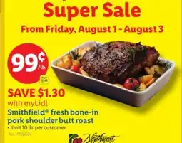 Lidl Smithfield fresh bone-in pork shoulder butt roast offer