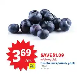 Lidl blueberries, family pack offer