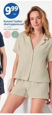 Lidl Esmara ladies' short pajama set offer