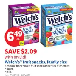 Lidl Welch's fruit snacks, family size offer