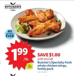 Lidl Butcher's Specialty fresh whole chicken wings, family pack offer