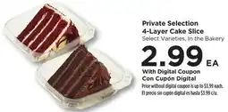 Food 4 Less Private Selection 4-Layer Cake Slice offer