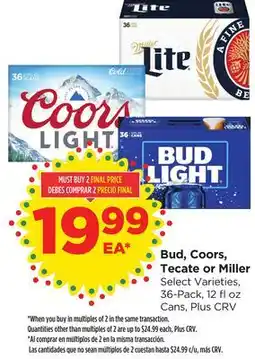 Food 4 Less Bud, Coors, Tecate or Miller offer