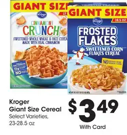 Ralphs Kroger Giant Size Cereal offer