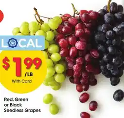 Ralphs Red, Green or Black Seedless Grapes offer