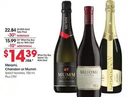 Ralphs Meiomi, Chandon or Mumm offer