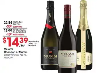 Ralphs Meiomi, Chandon or Mumm offer