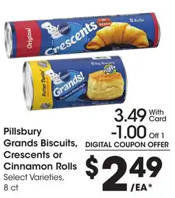 Ralphs Pillsbury Grands Biscuits, Crescents or Cinnamon Rolls offer