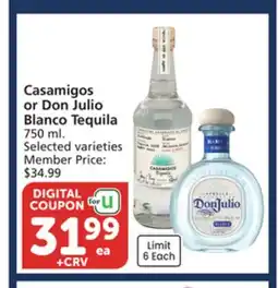 Vons Casamigos or Don Julio Blanco Tequila offer