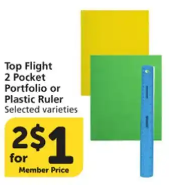 Vons Top Flight 2 Pocket Portfolio or Plastic Ruler offer