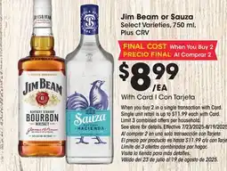Ralphs Jim Beam or Sauza offer