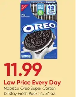 Stater Bros Nabisco Oreo Super Carton 12 Stay Fresh Packs offer