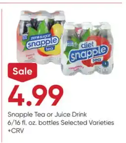 Stater Bros Snapple Tea or Juice Drink offer