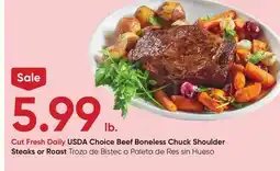 Stater Bros USDA Choice Beef Boneless Chuck Shoulder Steaks or Roast offer
