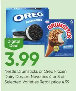 Stater Bros Nestlé Drumsticks or Oreo Frozen Dairy Dessert Novelties offer
