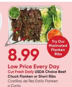 Stater Bros USDA Choice Beef Chuck Flanken or Short Ribs offer