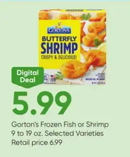 Stater Bros Gorton's Frozen Fish or Shrimp offer