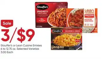 Stater Bros Stouffer's or Lean Cuisine Entrées offer