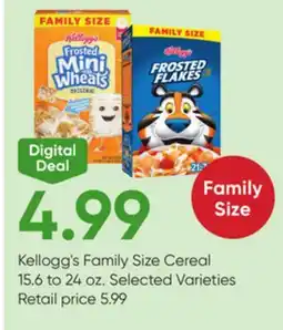 Stater Bros Kellogg's Family Size Cereal offer