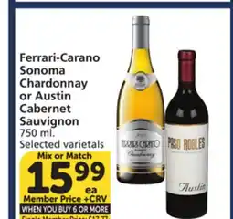 Albertsons Ferrari-Carano Sonoma Chardonnay or Austin Cabernet Sauvignon offer