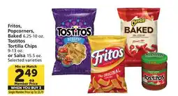 Albertsons Fritos, Popcorners, Baked 6.25-10 oz. Tostitos Tortilla Chips 9-13 oz. or Salsa 15.5 oz offer