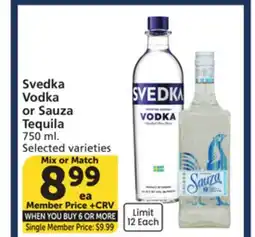 Albertsons Svedka Vodka or Sauza Tequila offer