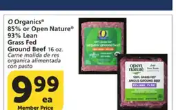 Albertsons O Organics 85% or Open Nature 93% Lean Grass Fed Ground Beef offer