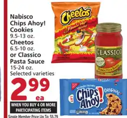 Albertsons Nabisco Chips Ahoy! Cookies 9.5-13 oz. Cheetos 6.5-10 oz. or Classico Pasta Sauce 15-24 oz offer