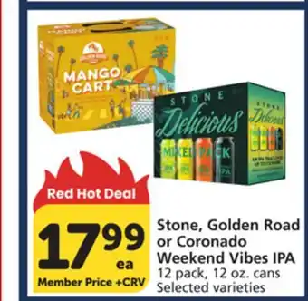 Albertsons Stone, Golden Road or Coronado Weekend Vibes IPA offer