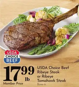 Pavilions USDA Choice Beef Ribeye Steak or Ribeye Tomahawk Steak offer