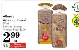 Pavilions Alfaro's Artesano Bread offer
