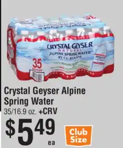 Smart & Final Crystal Geyser Alpine Spring Water offer