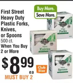 Smart & Final First Street Heavy Duty Plastic Forks, Knives, or Spoons offer