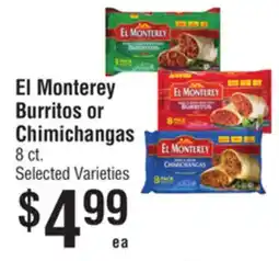 Smart & Final El Monterey Burritos or Chimichangas offer
