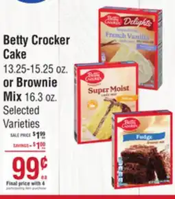 Smart & Final Betty Crocker Cake or Brownie Mix offer