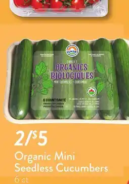 Fresh Thyme Organic Mini Seedless Cucumbers offer