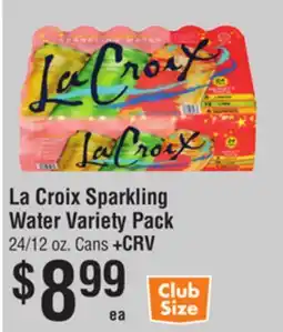 Smart & Final La Croix Sparkling Water Variety Pack offer