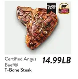 Fresh Thyme Certified Angus Beef T-Bone Steak offer