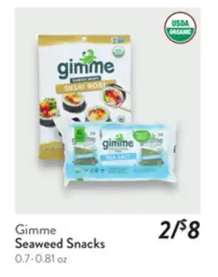 Fresh Thyme Gimme Seaweed Snacks offer