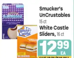 Tony’s Fresh Market Smucker's UnCrustables 15 ct White Castle Sliders, 16ct offer
