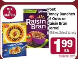 Tony’s Fresh Market Post Honey Bunches of Oats or Raisin Bran Cereal offer