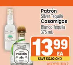 Tony’s Fresh Market Patrón Silver Tequila, Casamigos Blanco Tequila offer