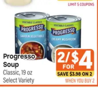 Tony’s Fresh Market Progresso Soup offer