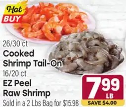 Tony’s Fresh Market 26/30 ct Cooked Shrimp Tail-On, 16/20 ct EZ Peel Raw Shrimp offer