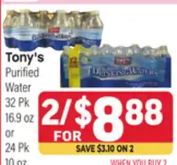 Tony’s Fresh Market Tony's Purified Purified Water offer