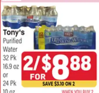 Tony’s Fresh Market Tony's Purified Purified Water offer