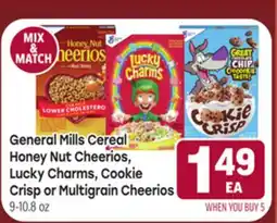 Tony’s Fresh Market General Mills Cereal Honey Nut Cheerios, Lucky Charms, Cookie Crisp or Multigrain Cheerios offer