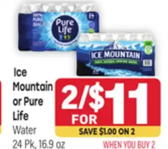 Tony’s Fresh Market Ice Mountain or Pure Life Water offer